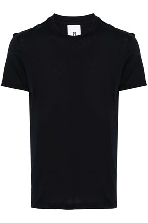 T-shirt leggera in misto cotone e seta blu navy PT TORINO | TL5STM050LEL01CD0360
